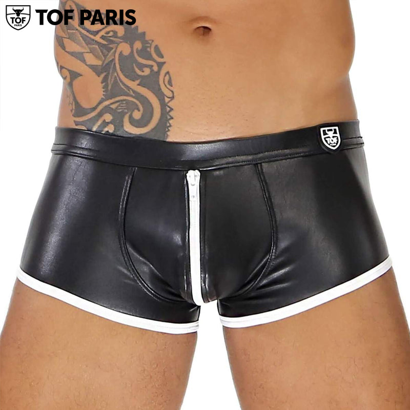 TOF Paris - Fetish Full-Zip Boxers - Black-White