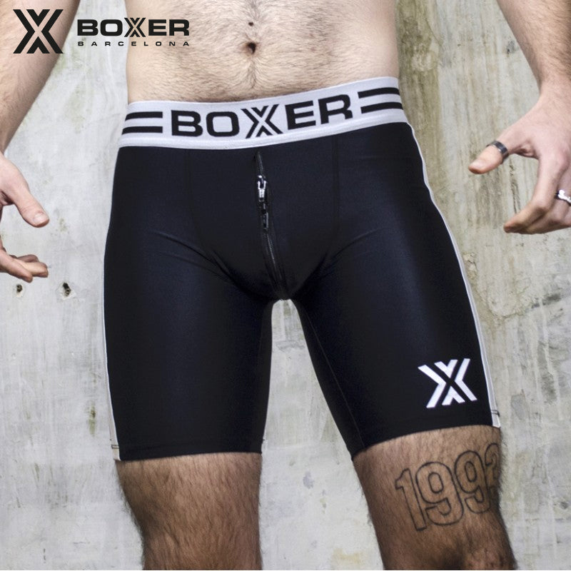 BOXER - Bitch Short Double Zipper - Black/White