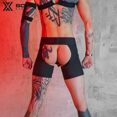 BOXER - Sexy Mini Chaps Leatherette - Black