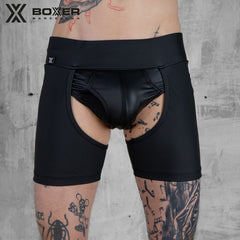 BOXER - Sexy Mini Chaps Leatherette - Black