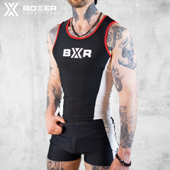 BOXER - X-Boyz Gym Shark Vest Tank Top - Black/Red/White