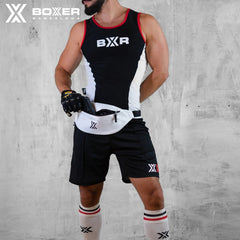 BOXER - X-Boyz Gym Shark Vest Tank Top - Black/Red/White