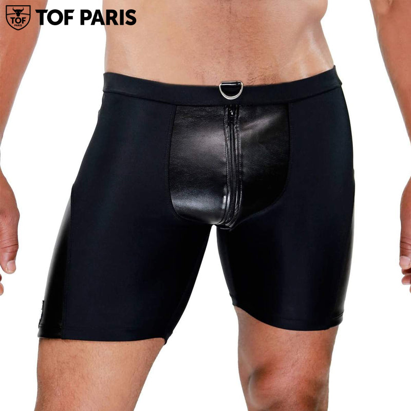 TOF Paris - Deri Full Zip Shorts - Black