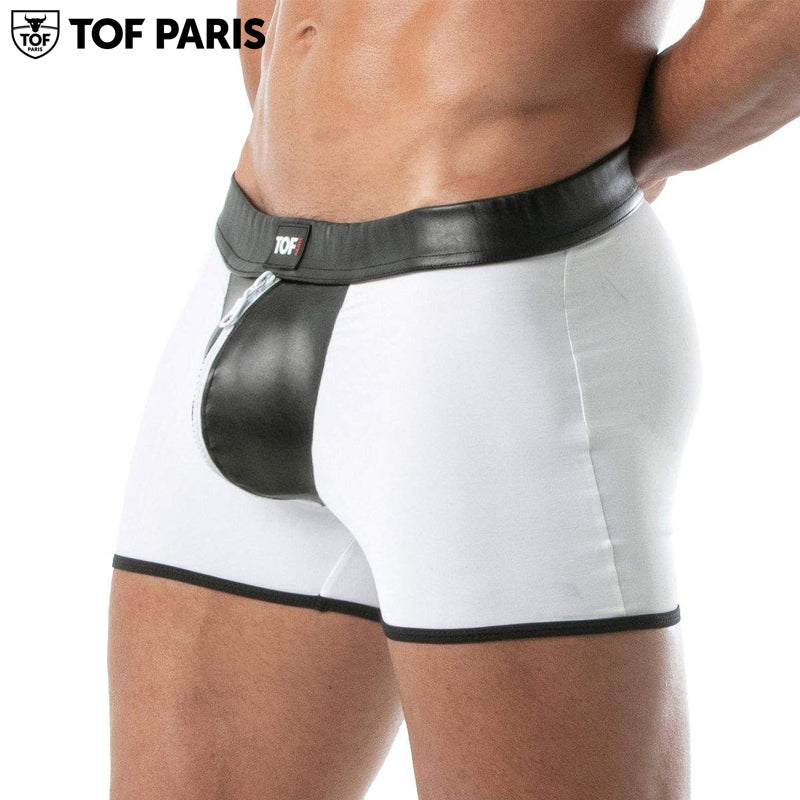 TOF Paris - Bad Boys Zipped Backless Shorts - White