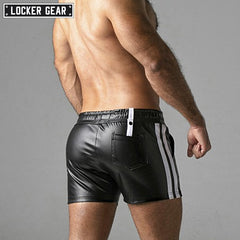 LOCKER GEAR - SAUCY RUDE Leatherette Shorts - White