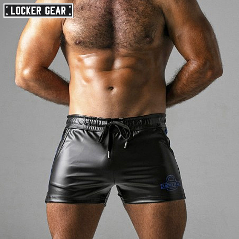 LOCKER GEAR - SAUCY RUDE Leatherette Shorts - Blue