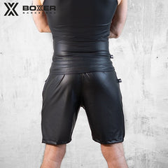 BOXER - Sexy X-Class Leatherette Shorts - Black