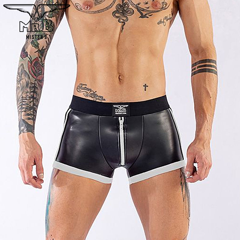 Mister B Neoprene Pouch Shorts Black White