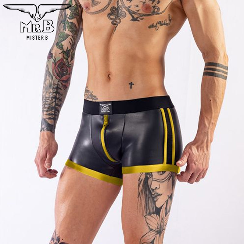 Mister B Neoprene Pouch Shorts Black Yellow