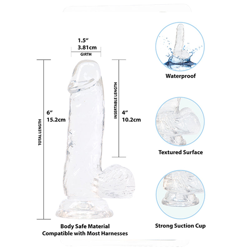 Naked Addiction - Crystal Clear Dildo (15 cm)