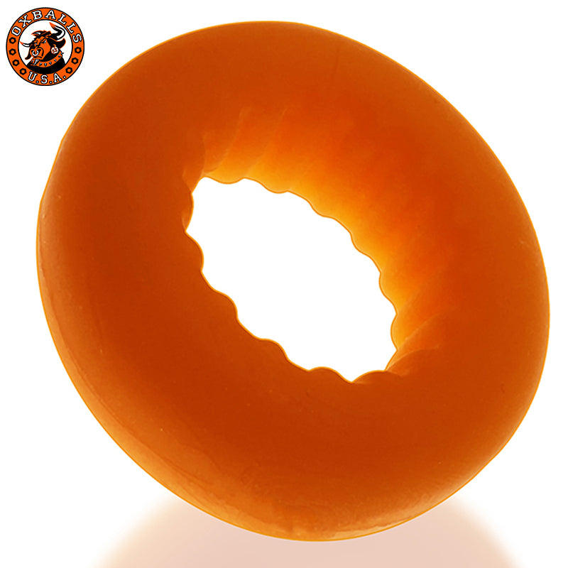 Oxballs AXIS Ribbed Griphold Cockring - Orange Ice