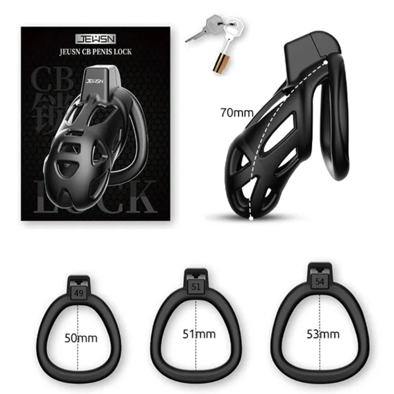 Jeusn - Designer Chastity Cage - Black (Size S)