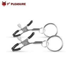 F* Pleasure stainless steel nipple clamps 2 pieces with rings