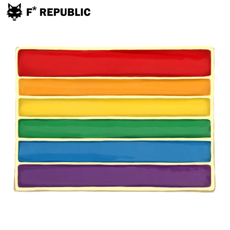 PRIDE LGBTQ Rainbow Jewelry Pin -  Rectangle