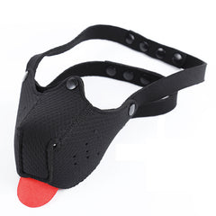 Half Puppy Mask with Tongue - Black