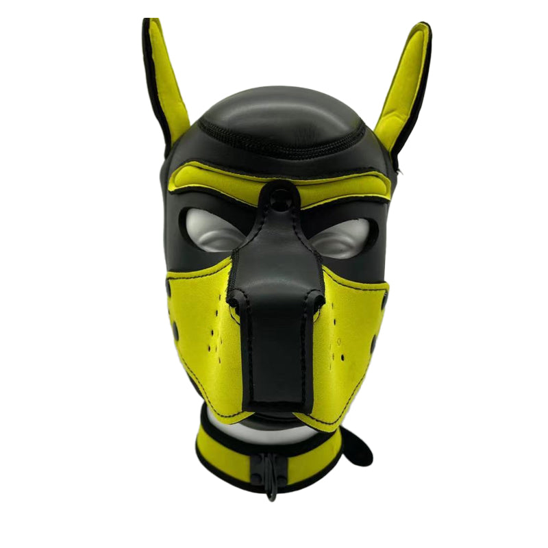 Neoprene Puppy Hood Set with Colar - Yellow