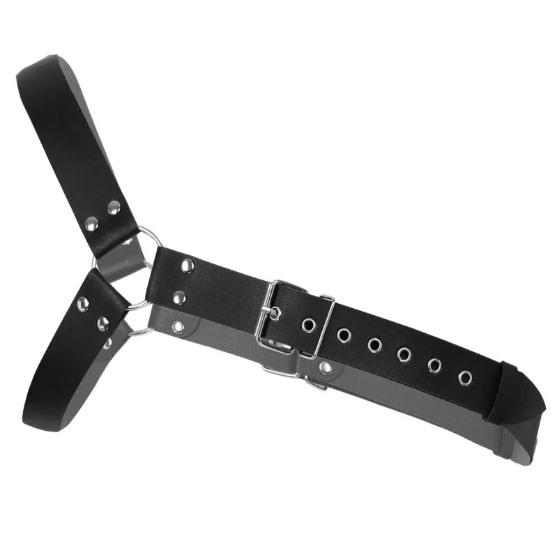 Brust-Harness Muscle Strap Bondage Kusnstleder Schwarz