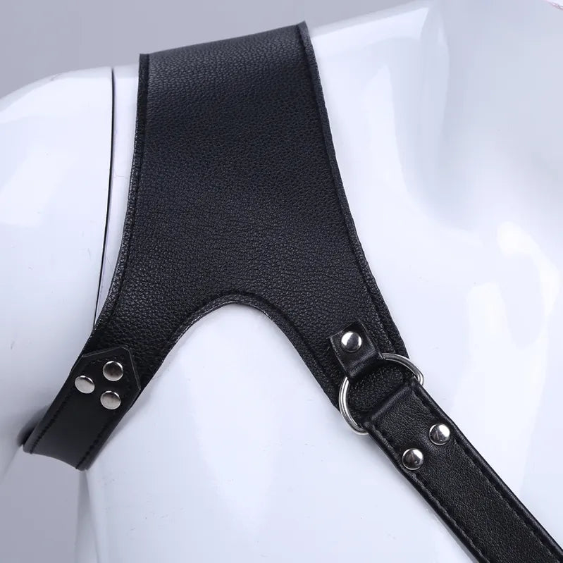 Chest Shoulder Harness Muscle Bondage PU Leather