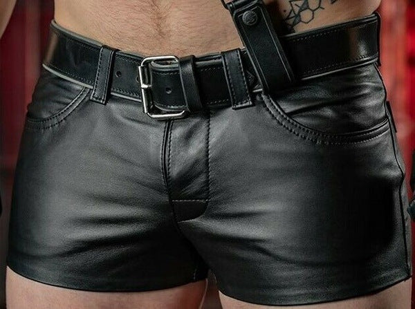 Sexy PU Leather Shorts (Without Belt)