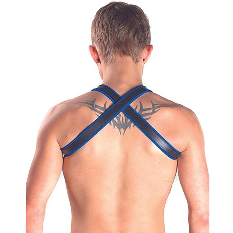 Mister B - Leather X-Back Harness Premium Blue