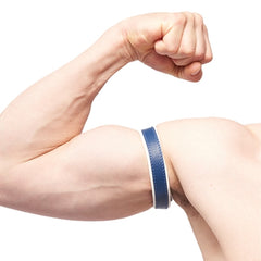 Mister B Leather Circuit Biceps Band - Blue White