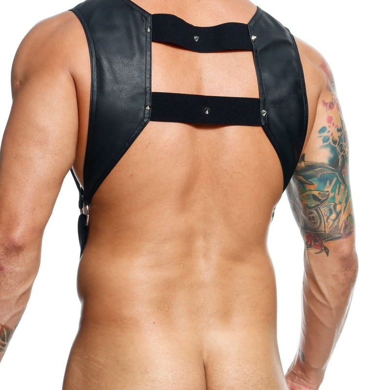 DNGEON Crop Top Cockring Harness Black