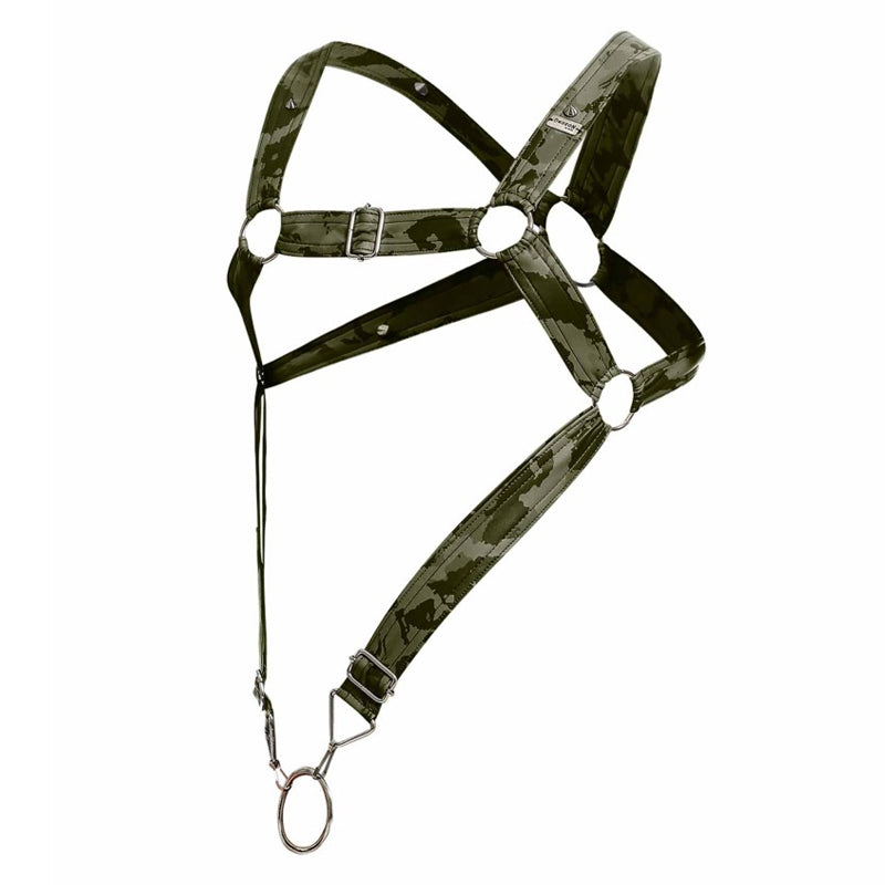 DNGEON Cross Cockring Harness Camo Green