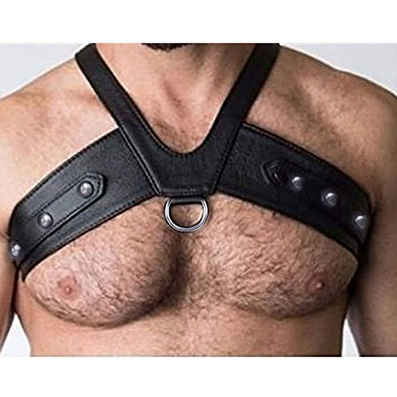 Chest Croxx Back Harness PU Leder V-Shape