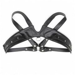 Chest Croxx Back Harness PU Leder V-Shape