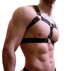 Club Harness T-Front Black with 4 Rings