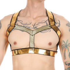 Club Harness Schwarz-Gold Y-Form