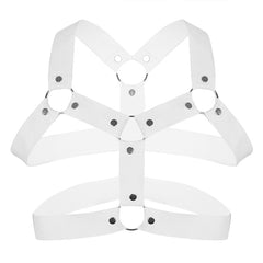 Party Club Harness White with 5 Metal Rings