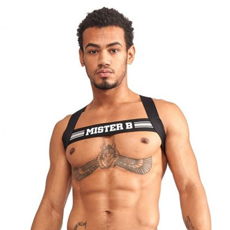 Mister B Urban Club Harness X-back Striped Grey