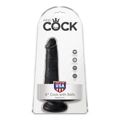 Pipedream King Cock 6" Cock with Balls Black (15 cm)