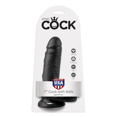 Pipedream King Cock 7" Cock with Balls Black (18 cm)