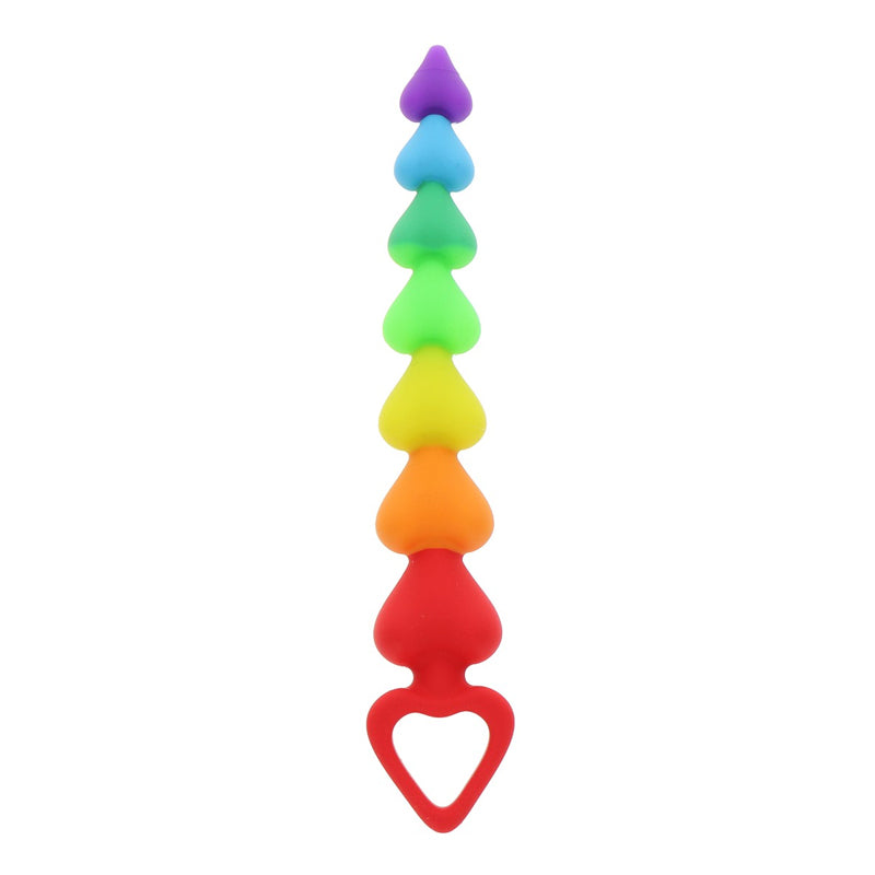 ToyJoy Anal Play Rainbow Heart Beads PRIDE Edition