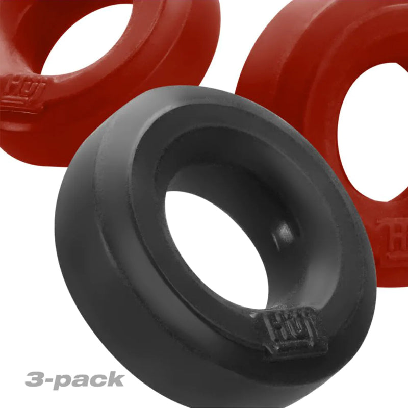 Hünkyjunk HUJ3 Cockring 3-Pack - Cherry + Tar Ice