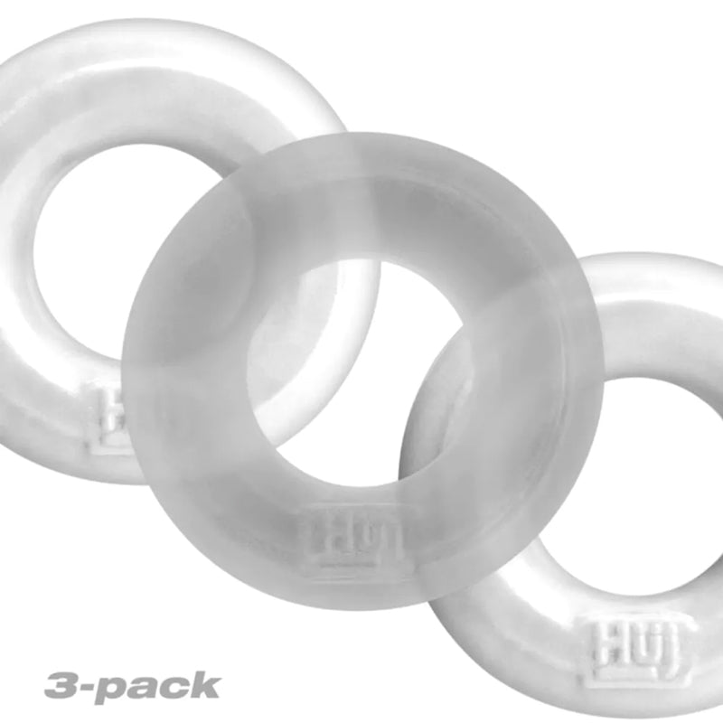 Hünkyjunk HUJ3 Cockring 3-Pack - White Ice + Clear