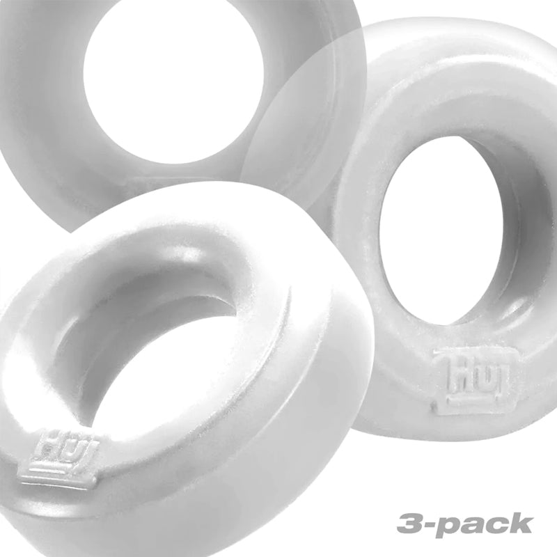 Hünkyjunk HUJ3 Cockring 3-Pack - White Ice + Clear