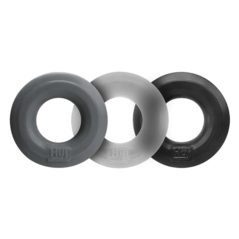 Hünkyjunk HUJ3 Cockring 3-Pack - Black Tar + Ice + Stone