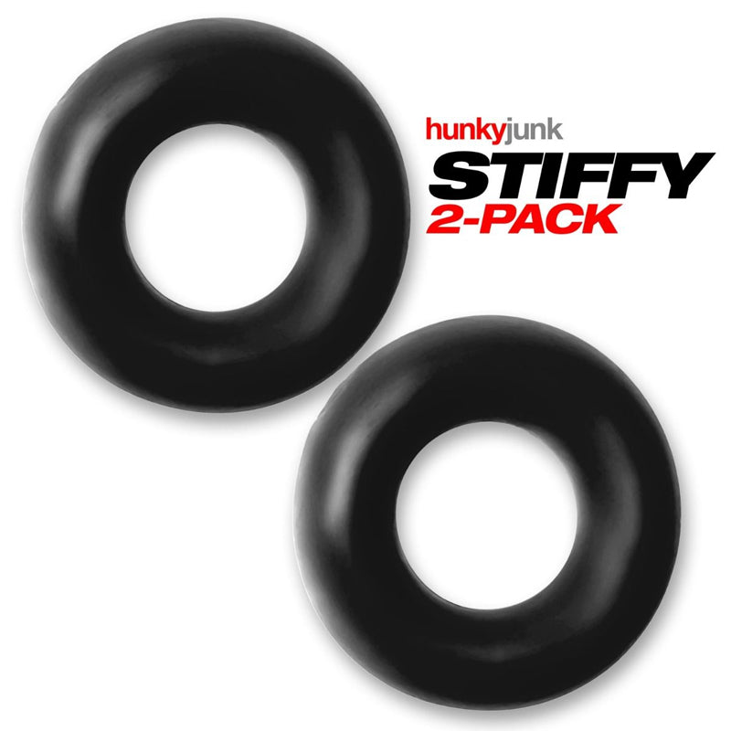 Oxballs STIFFY 2-pack Bulge Cockrings - Tar Ice