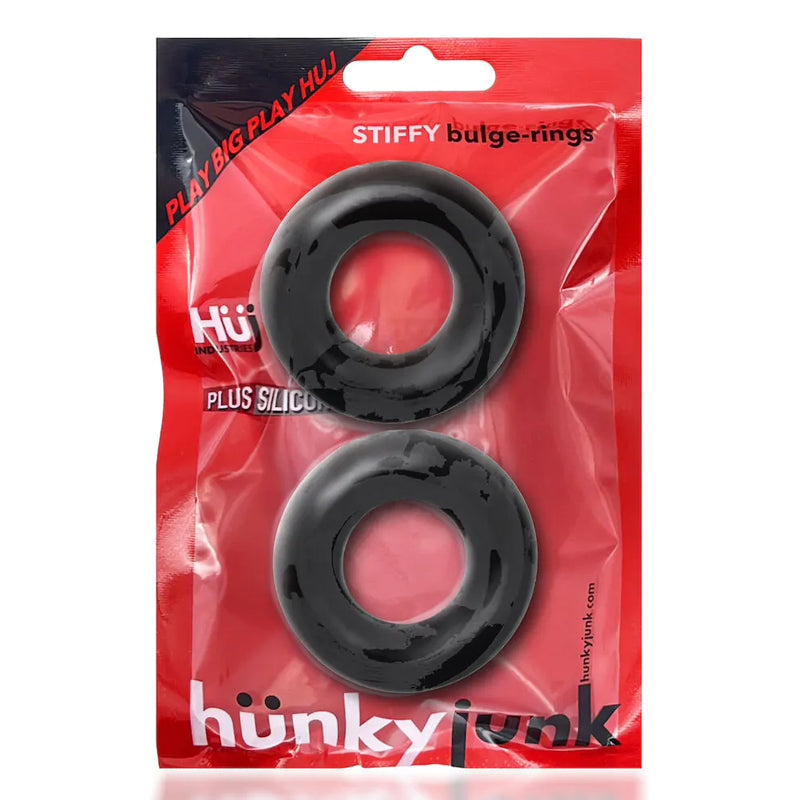 Oxballs STIFFY 2-pack Bulge Cockrings - Tar Ice