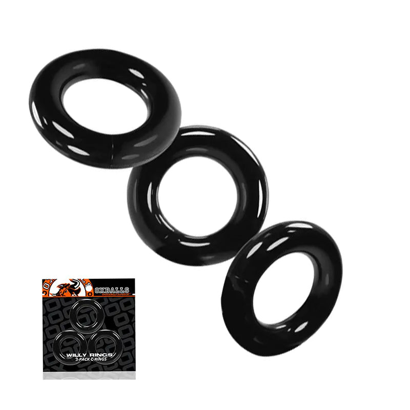 Oxballs WILLY RINGS 3er-Pack Penisringe - Schwarz