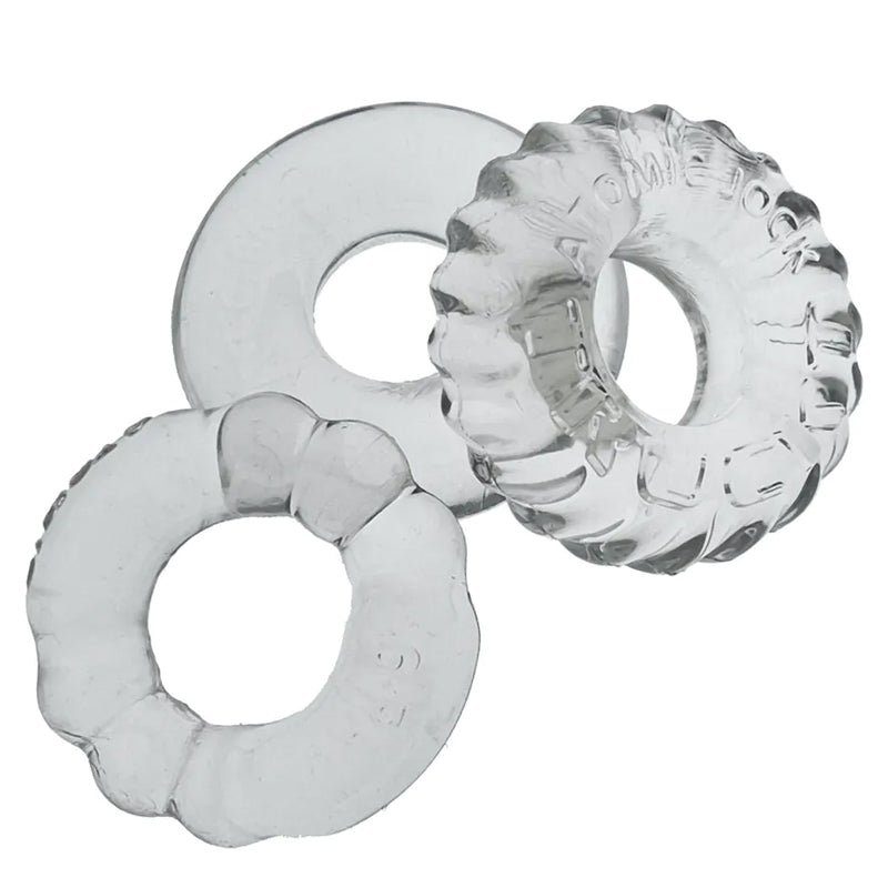 Oxballs BONEMAKER 3-PACK Cockring Kit - Clear