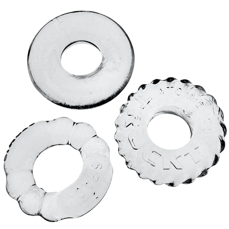 Oxballs BONEMAKER 3-PACK Cockring Kit - Clear