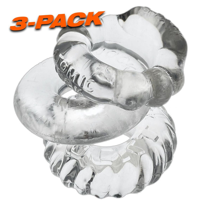 Oxballs BONEMAKER 3-PACK Cockring Kit - Clear