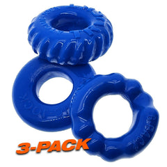 Oxballs BONEMAKER 3-PACK Cockring Kit - Pool Blue