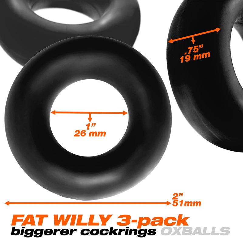 Oxballs FAT WILLY 3-pack Cockrings - Clear