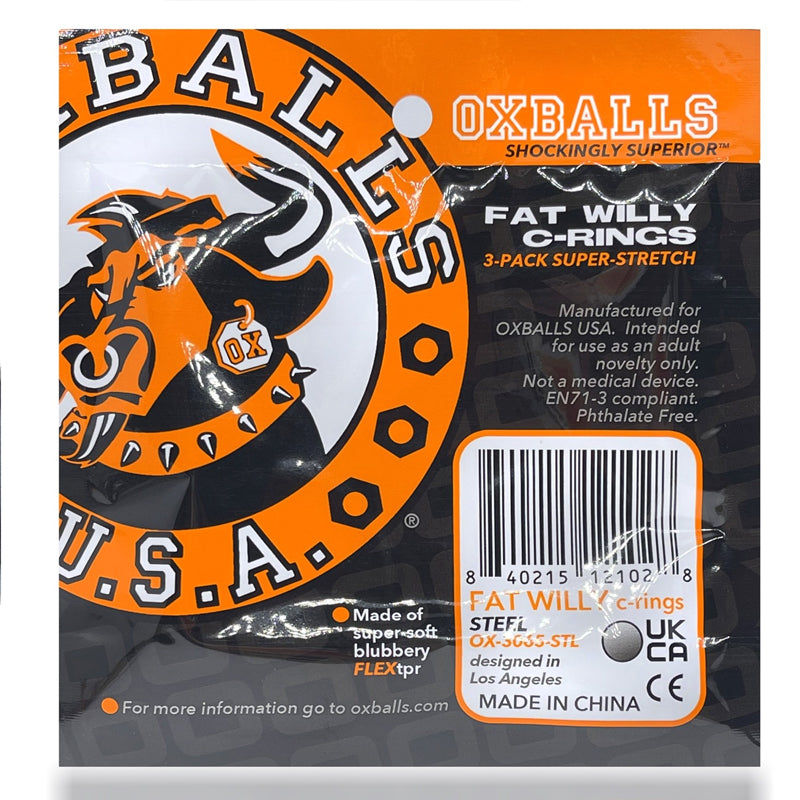 Oxballs FAT WILLY 3-pack Cockrings - Steel