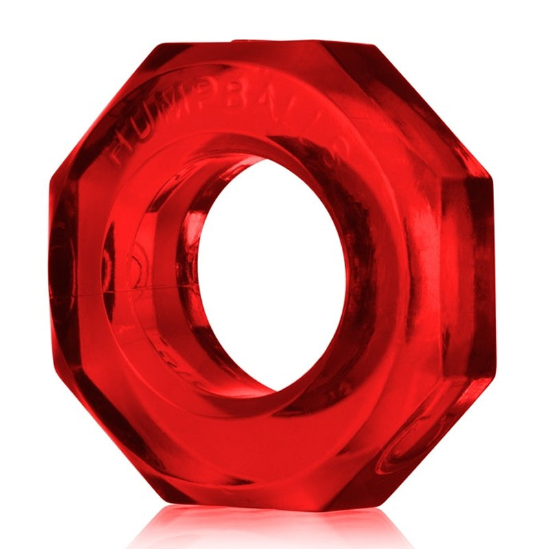 Oxballs Humpballs Cockring Clear Red